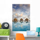 Bungalows Over Beautiful Turquoise Ocean Wall Mural