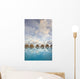 Bungalows Over Beautiful Turquoise Ocean Wall Mural