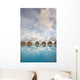 Bungalows Over Beautiful Turquoise Ocean Wall Mural