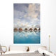 Bungalows Over Beautiful Turquoise Ocean Wall Mural