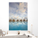 Bungalows Over Beautiful Turquoise Ocean Wall Mural