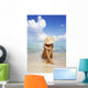 Hawaii, Woman Sitting In The Ocean At A Remote Tropical Location Wall Mural
