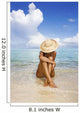 Hawaii, Woman Sitting In The Ocean At A Remote Tropical Location Wall Mural