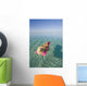 French Polynesia, Tahiti, Moorea, Woman Floating In Water Wall Mural
