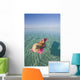 French Polynesia, Tahiti, Moorea, Woman Floating In Water Wall Mural