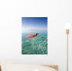 French Polynesia, Tahiti, Moorea, Woman Floating In Water Wall Mural