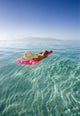 French Polynesia, Tahiti, Moorea, Woman Floating In Water Wall Mural