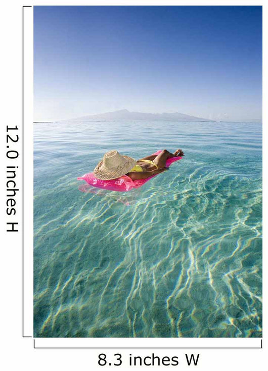 French Polynesia, Tahiti, Moorea, Woman Floating In Water Wall Mural