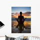 Hawaii, Maui, Silhouette Of Beautiful Girl Doing Yoga On The Beach Wall Mural