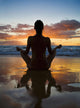 Hawaii, Maui, Silhouette Of Beautiful Girl Doing Yoga On The Beach Wall Mural