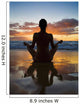 Hawaii, Maui, Silhouette Of Beautiful Girl Doing Yoga On The Beach Wall Mural
