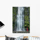 Woman Stands With Umbrella At The Base Of Waterfall Wall Mural