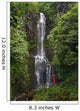 Woman Stands With Umbrella At Wailua Falls Surrounded By Foliage Wall Mural