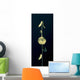 Sheer Representation Of Flowers And Stem On Black Background Wall Mural