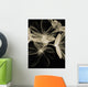 Botanical Study 4, Sheer Representation Of Flowers On Black Background Wall Mural