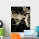 Botanical Study 4, Sheer Representation Of Flowers On Black Background Wall Mural