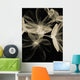 Botanical Study 4, Sheer Representation Of Flowers On Black Background Wall Mural