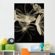 Botanical Study 4, Sheer Representation Of Flowers On Black Background Wall Mural