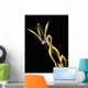 Botanical Study 1, Sheer Representation Of Flower On Black Background Wall Mural