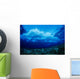 Hawaii, Underwater View Of Wave Breaking Over Coral Reef Wall Mural