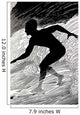 C1930, Don Blanding Art, Surfer, Figure Of A Man Surfing A Wave Wall Mural