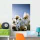 Close-Up Of Fuzzy White Flowers Reaching Toward Bright Sky Wall Mural