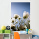 Close-Up Of Fuzzy White Flowers Reaching Toward Bright Sky Wall Mural