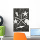 Shells And Starfish Scatterd On Textured Surface Wall Mural