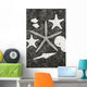 Shells And Starfish Scatterd On Textured Surface Wall Mural