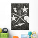 Shells And Starfish Scatterd On Textured Surface Wall Mural