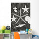 Shells And Starfish Scatterd On Textured Surface Wall Mural