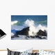 Hawaii, Maui, Ho'okipa, Big Winter Surf Crashing On Rocks Wall Mural