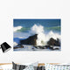 Hawaii, Maui, Ho'okipa, Big Winter Surf Crashing On Rocks Wall Mural
