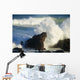 USA, Hawaii Islands, Maui, Big Winter Surf Crashing On Rocks Wall Mural