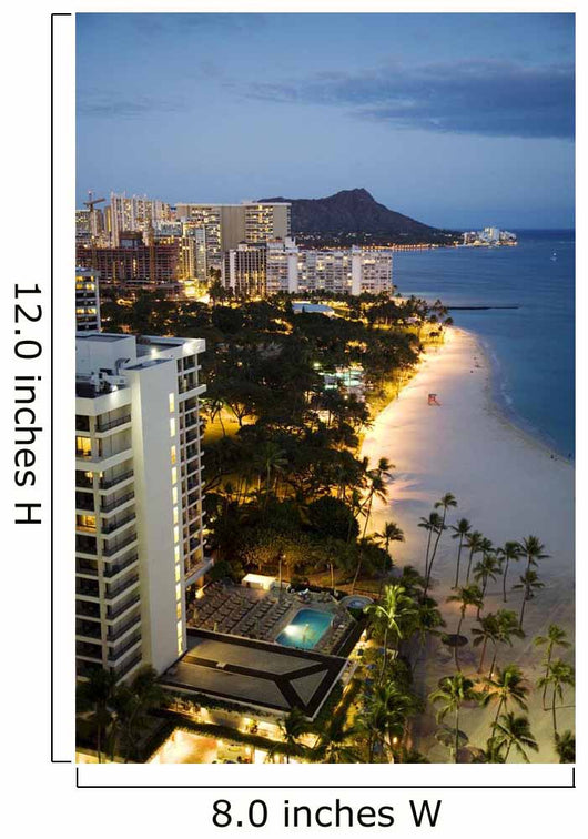 USA, Hawaii, Oahu, Waikiki Beach And Diamond Head In The Evening Wall Mural
