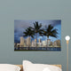 USA, Hawaii, USA, Hawaii, Oahu, Evening View of City From Magic Island Wall Mural