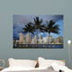 USA, Hawaii, USA, Hawaii, Oahu, Evening View of City From Magic Island Wall Mural