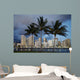 USA, Hawaii, USA, Hawaii, Oahu, Evening View of City From Magic Island Wall Mural