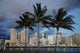 USA, Hawaii, USA, Hawaii, Oahu, Evening View of City From Magic Island Wall Mural