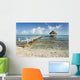 Mexico, Yucatan Peninsula, Tulum, Pier Over Turquoise Ocean Wall Mural
