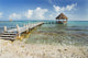 Mexico, Yucatan Peninsula, Tulum, Pier Over Turquoise Ocean Wall Mural