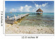 Mexico, Yucatan Peninsula, Tulum, Pier Over Turquoise Ocean Wall Mural