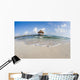 Mexico, Yucatan Peninsula, Tulum, Pier Over Turquoise Ocean Wall Mural