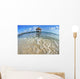 Mexico, Yucatan Peninsula, Tulum, Pier Over Turquoise Ocean Wall Mural