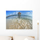 Mexico, Yucatan Peninsula, Tulum, Pier Over Turquoise Ocean Wall Mural
