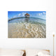 Mexico, Yucatan Peninsula, Tulum, Pier Over Turquoise Ocean Wall Mural