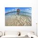 Mexico, Yucatan Peninsula, Tulum, Pier Over Turquoise Ocean Wall Mural