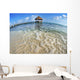 Mexico, Yucatan Peninsula, Tulum, Pier Over Turquoise Ocean Wall Mural
