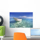 White Boat Floating On Turquoise Water Wall Mural