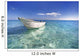 White Boat Floating On Turquoise Water Wall Mural